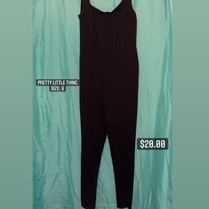Pretty Little Thing, Black Jumpsuit, Size-Women 6